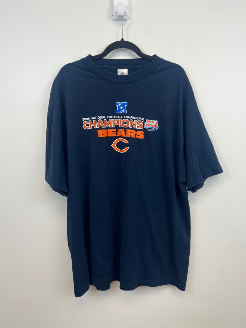 Men's Navy T-Shirt 2006 National Football Conference Champions Bears Size 2XL